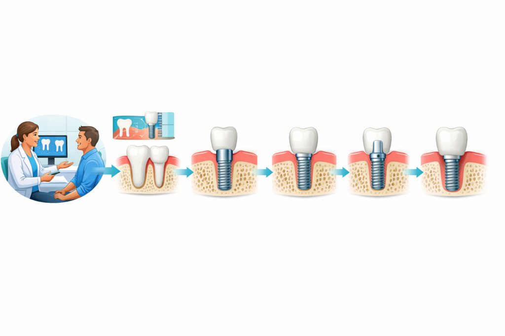 Dental implant process step-by-step
